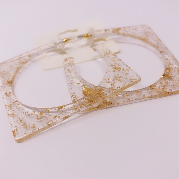 Rectangle Hoop Earrings - Picture 4 of 4